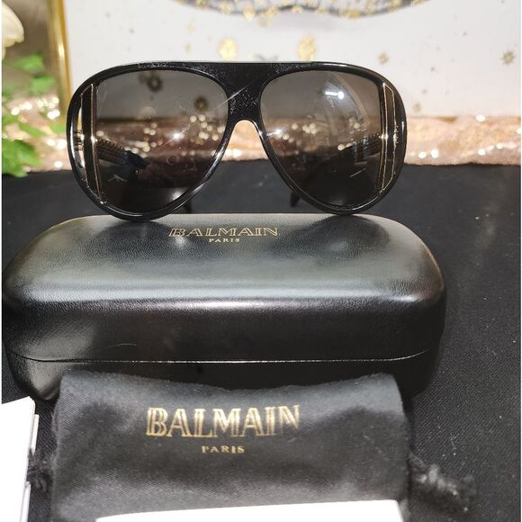 Authentic Balmain BL2061 01 Vintage Sunglasses BLK/GLD main image 9
